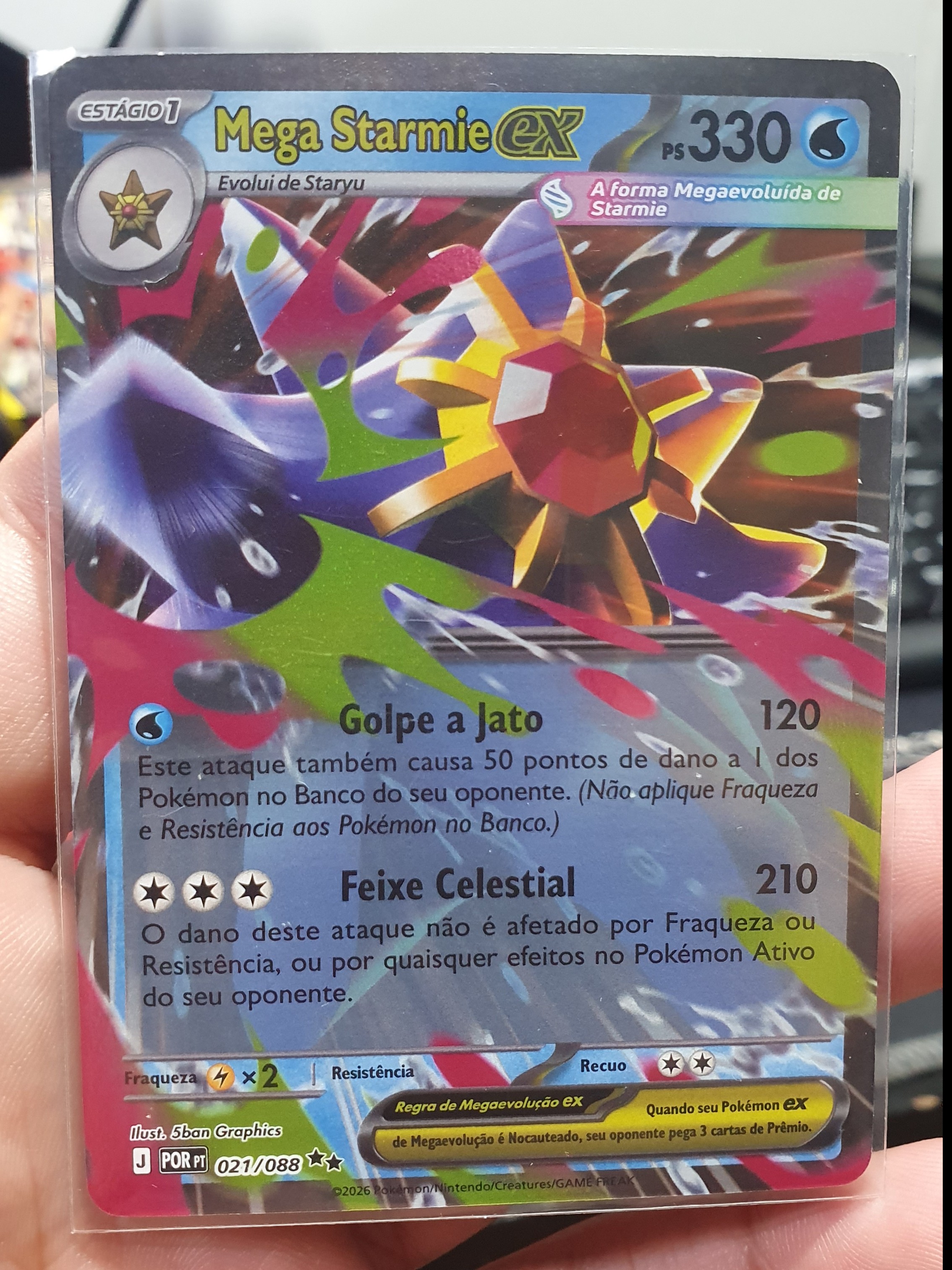 Mega Starmie Ex — carta colecionável anunciada no CardNatal