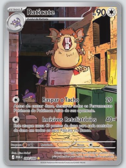 Raticate — carta colecionável anunciada no CardNatal