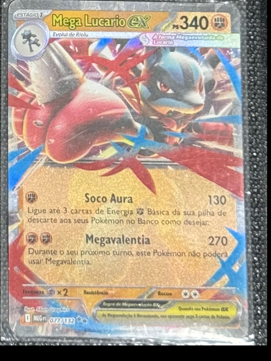 Mega Lucario ex — carta colecionável anunciada no CardNatal