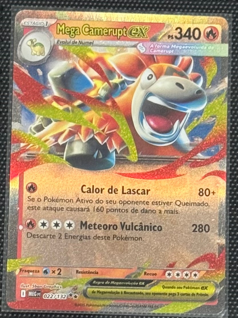 Mega Camerupt ex — carta colecionável anunciada no CardNatal