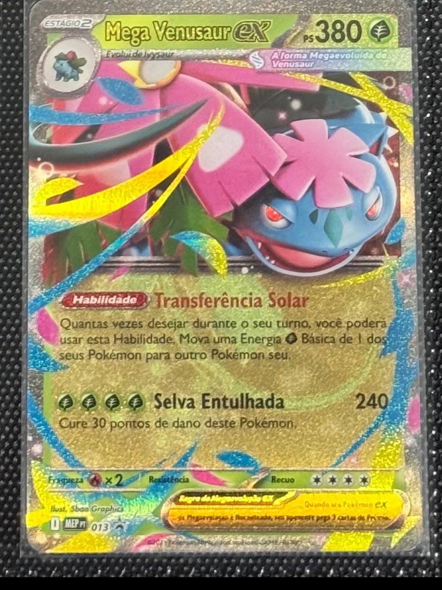 Mega Venusaur ex Promo — carta colecionável anunciada no CardNatal