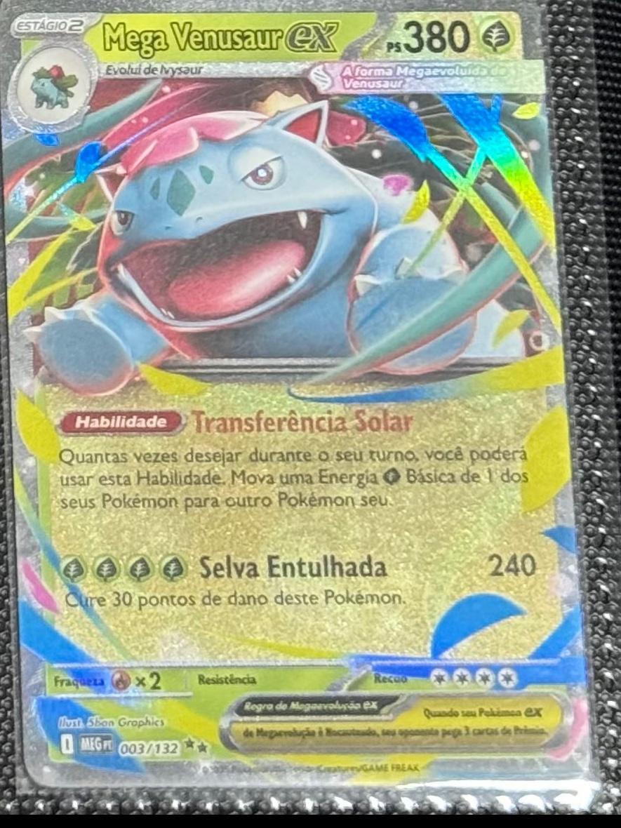Mega Venusaur ex — carta colecionável anunciada no CardNatal