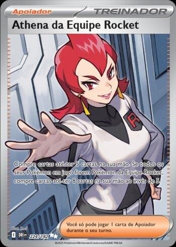 Athena da Equipe Rocket (224/182) — carta colecionável anunciada no CardNatal