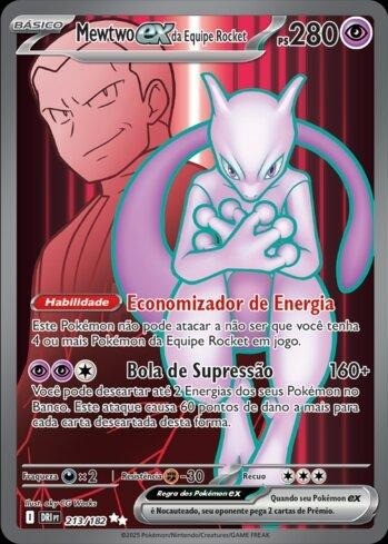 Mewtwo ex da Equipe Rocket (213/182) — carta colecionável anunciada no CardNatal